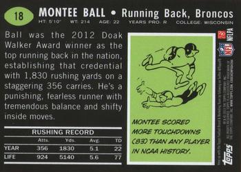 2013 Topps - 1969 Red #18 Montee Ball Back