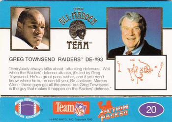 1990 Action Packed All-Madden #20 Greg Townsend Back