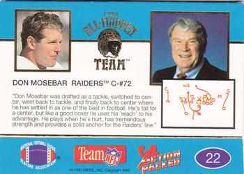 1990 Action Packed All-Madden #22 Don Mosebar Back