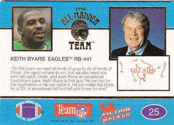 1990 Action Packed All-Madden #25 Keith Byars Back