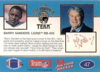 1990 Action Packed All-Madden #47 Barry Sanders Back