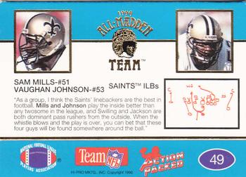 1990 Action Packed All-Madden #49 Sam Mills / Vaughan Johnson Back