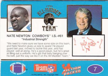 1990 Action Packed All-Madden #7 Nate Newton Back