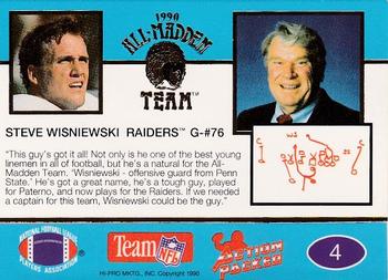 1990 Action Packed All-Madden #4 Steve Wisniewski Back