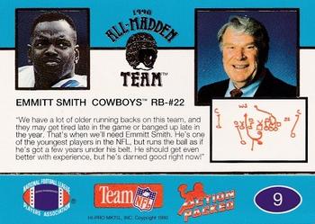 1990 Action Packed All-Madden #9 Emmitt Smith Back