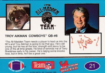 1990 Action Packed All-Madden #21 Troy Aikman Back