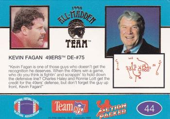 1990 Action Packed All-Madden #44 Kevin Fagan Back