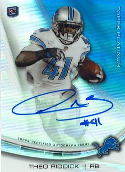 2013 Topps Platinum - Rookie Autographs Refractors #A-TR Theo Riddick Front