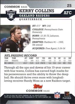 2005 Topps Pristine #25 Kerry Collins Back