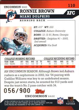 2005 Topps Pristine #110 Ronnie Brown Back