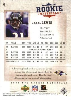 2005 Upper Deck Rookie Materials #6 Jamal Lewis Back
