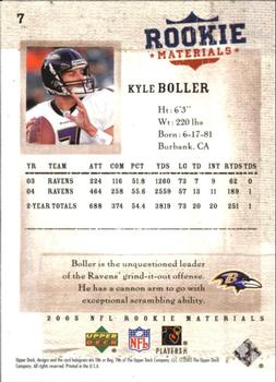 2005 Upper Deck Rookie Materials #7 Kyle Boller Back
