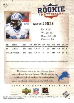 2005 Upper Deck Rookie Materials #28 Kevin Jones Back
