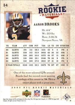 2005 Upper Deck Rookie Materials #54 Aaron Brooks Back