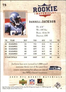 2005 Upper Deck Rookie Materials #78 Darrell Jackson Back