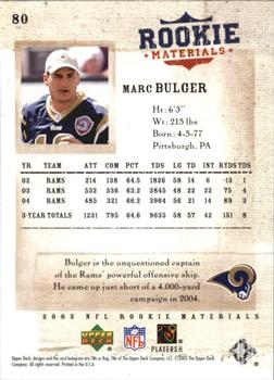 2005 Upper Deck Rookie Materials #80 Marc Bulger Back