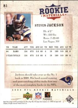 2005 Upper Deck Rookie Materials #81 Steven Jackson Back
