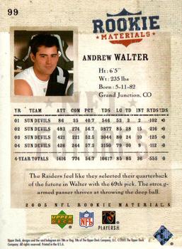 2005 Upper Deck Rookie Materials #99 Andrew Walter Back