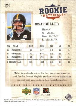 2005 Upper Deck Rookie Materials #125 Heath Miller Back