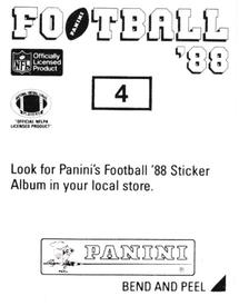 1988 Panini Stickers #4 Cornelius Bennett Back