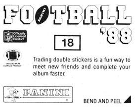 1988 Panini Stickers #18 Cincinnati Bengals Action Back