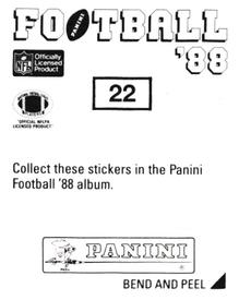 1988 Panini Stickers #22 Cris Collinsworth Back