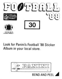 1988 Panini Stickers #30 Carl Zander Back
