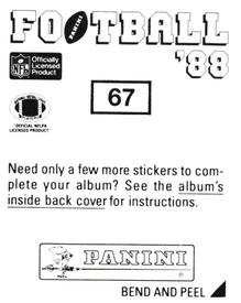 1988 Panini Stickers #67 Jeff Donaldson Back