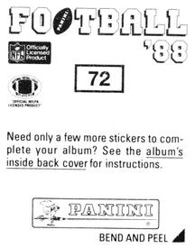 1988 Panini Stickers #72 Warren Moon Back