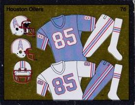 1988 Panini Stickers #76 Houston Oilers Uniform Front