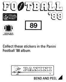 1988 Panini Stickers #89 Barry Krauss Back