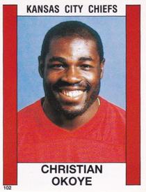 1988 Panini Stickers #102 Christian Okoye Front