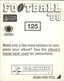 1988 Panini Stickers #125 Mark Clayton Back