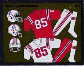 1988 Panini Stickers #151 New England Patriots Uniform Front