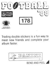 1988 Panini Stickers #178 David Little Back