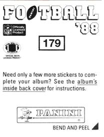 1988 Panini Stickers #179 Mike Merriweather Back