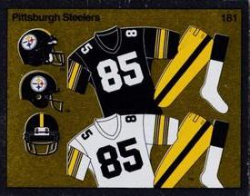 1988 Panini Stickers #181 Pittsburgh Steelers Uniform Front
