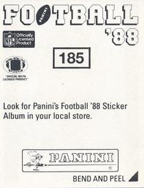 1988 Panini Stickers #185 Chip Banks Back