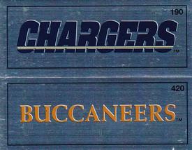 1988 Panini Stickers #190 / 420 San Diego Chargers Wordmark / Tampa Bay Buccaneers Wordmark Front