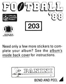 1988 Panini Stickers #203 Norm Johnson Back