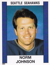 1988 Panini Stickers #203 Norm Johnson Front