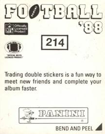 1988 Panini Stickers #214 Curt Warner Back
