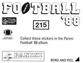 1988 Panini Stickers #215 Jerry Rice / Steve Largent Back