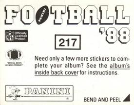 1988 Panini Stickers #217 Gary Zimmerman / Bill Fralic Back