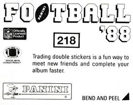 1988 Panini Stickers #218 Dwight Stephenson / Mike Munchak Back