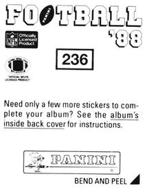 1988 Panini Stickers #236 Tony Casillas Back