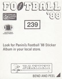 1988 Panini Stickers #239 Bill Fralic Back