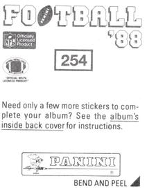 1988 Panini Stickers #254 Jay Hilgenberg Back