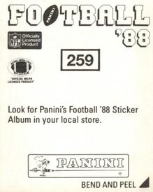 1988 Panini Stickers #259 Mike Singletary Back