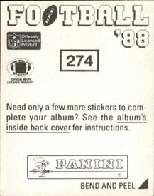 1988 Panini Stickers #274 Everson Walls Back